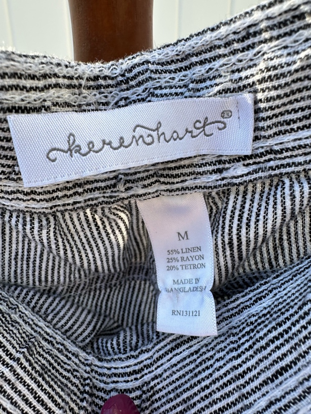 KEREN hart Black & White Striped Capris - Picture 2 of 6